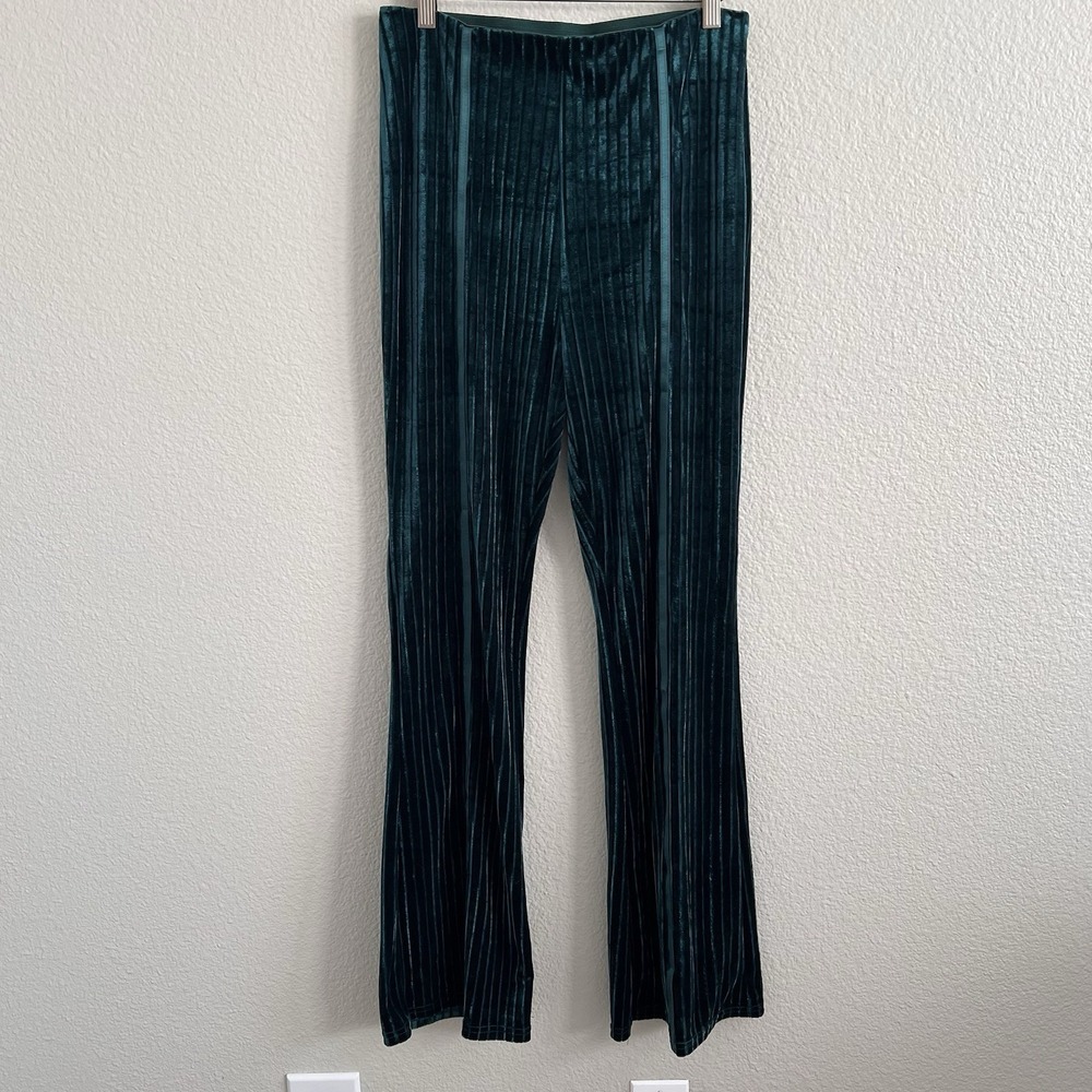 Women's Medium Wide Leg Flare Velvet Pants Boho Whimsigoth Festival Fairy